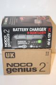 BOXED NOCO GENIUS 2 BATTERY CHARGER + MAINTAINER 6V & 12V 2A RRP £47.92Condition ReportAppraisal