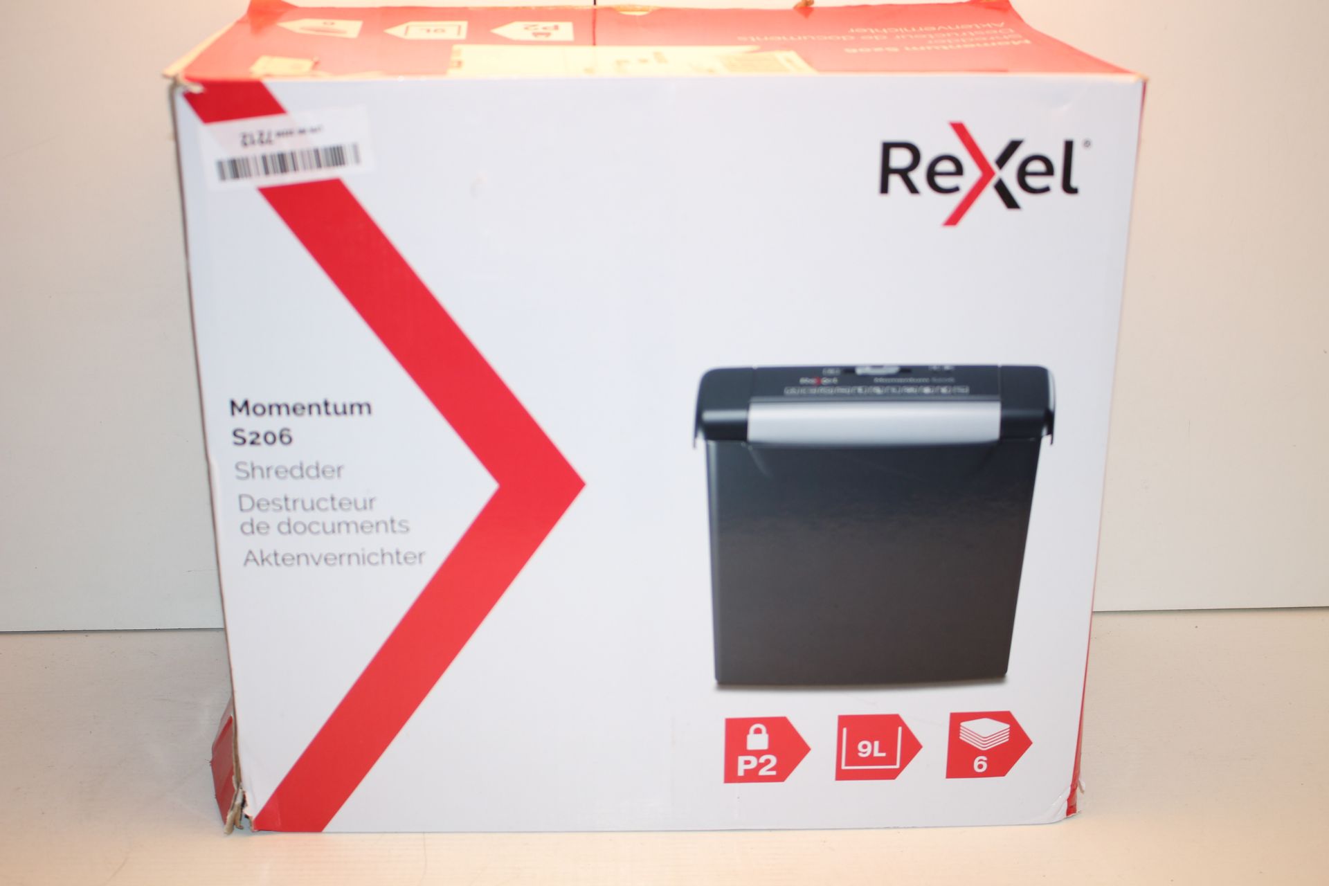BOXED REXEL MOMENTUM S206 SHREDDER RRP £33.46Condition ReportAppraisal Available on Request- All
