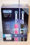 BOXED ORAL B POWERED BY BRAUN SMART 4 TOOTHBRUSH 4900 RRP £80.00Condition ReportAppraisal