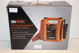 BOXED RAC 400AMP RECHARGEABLE JUMP START SYSTEM MODEL: RAC-HP082 RRP £54.99Condition ReportAppraisal