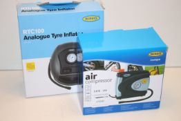 2X BOXED ASSORTED RING AIR COMPRESSOR/TYRE INFLATORS COMBINED RRP £62.00Condition ReportAppraisal