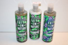 3X FAITH IN NATURE ITEMS TO INCLUDE SHAMPOO, CONDITIONER & BODY WASH Condition ReportAppraisal