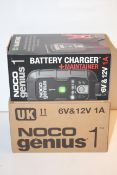 BOXED NOCO GENIUS 1 BATTERY CHARGER + MAINTAINER RRP £69.99Condition ReportAppraisal Available on