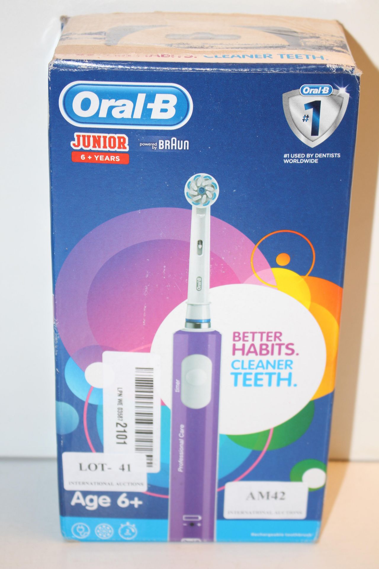 BOXED ORAL B JUNIOR POWERED BY BRAUN TOOTHBRUSH RRP £29.99Condition ReportAppraisal Available on