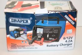 BOXED DRAPER 6/12V 4.2A BATTERY CHARGER STOCK NO. 20486 RRP £30.94Condition ReportAppraisal