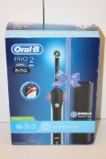 BOXED ORAL B POWERED BY BRAUN PRO 2 BLACK EDITION 2500 TOOTHBRUSH RRP £32.49Condition