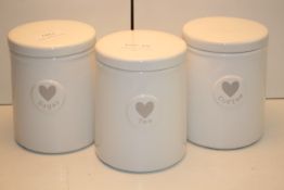 UNBOXED SET OF 3 STORAGE CANNISTER Condition ReportAppraisal Available on Request- All Items are