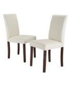 BOXED MIA DINING CHAIRS SET OF 2 CREAM WITH DARK LEGS RRP £47.99Condition ReportAppraisal