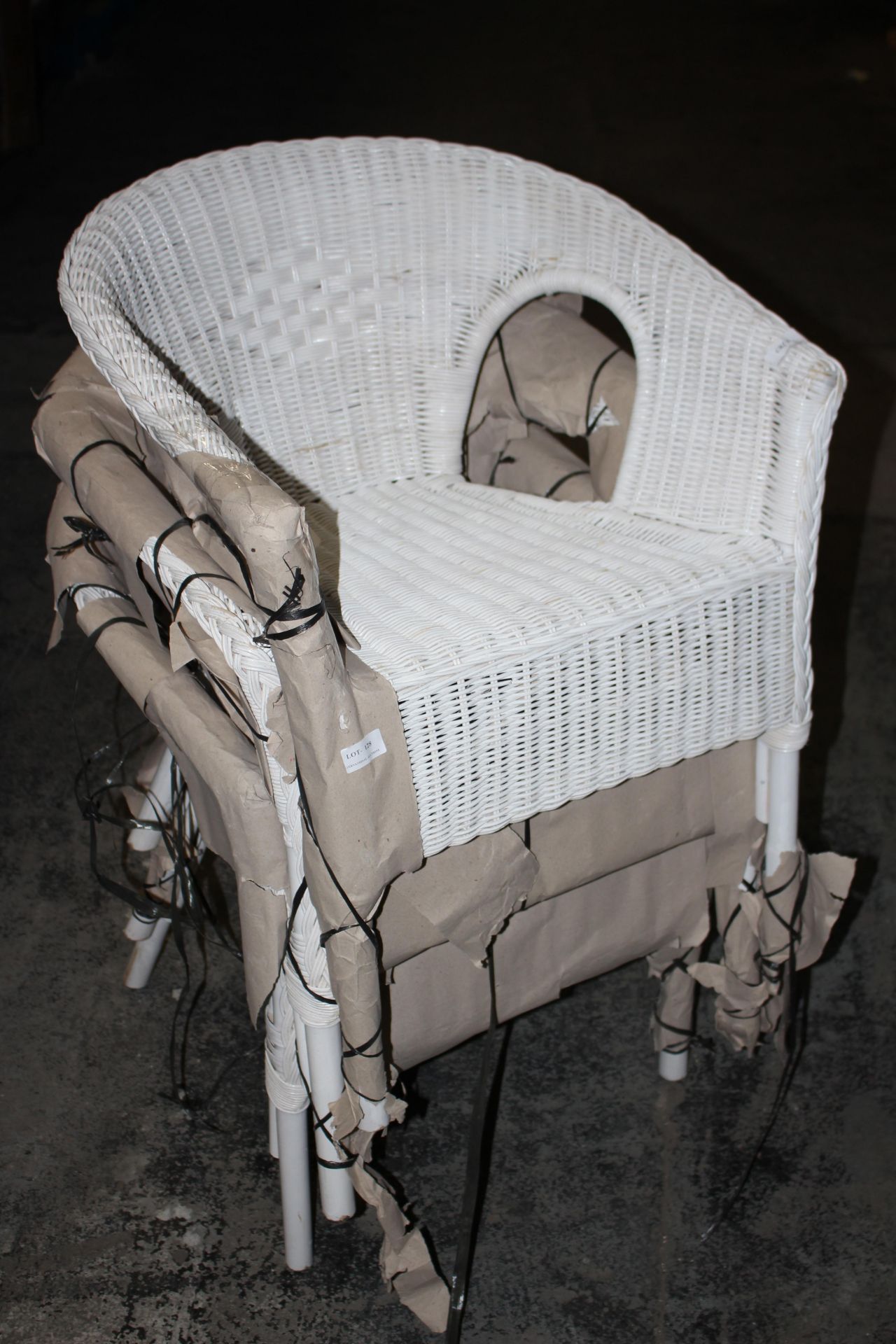 X 3 WHITE WICKER CHAIRS RRP £29 EACH £87 TOTALCondition ReportAppraisal Available on Request- All - Image 2 of 2