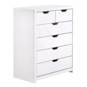 BOXED ASPEN 4 PLUS 2 DRAWER CHEST IN WHITE RRP £54.99Condition ReportAppraisal Available on Request-