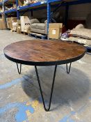 UNBOXED CIRCLE WOOD COFFEE TABLE Condition ReportAppraisal Available on Request- All Items are