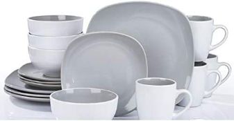 BOXED 16 PIECE GREY NOVA SQUARE TWO TONE DINNER SET RRP£32Condition ReportAppraisal Available on