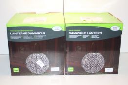 BOXED X 2 SOLAR POWERED DAMASQUE LANTERNSCondition ReportAppraisal Available on Request- All Items