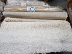 UNBAGGED CREAM/BEIGE SHAGGY RUG RRP Condition ReportAppraisal Available on Request- All Items are