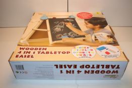 BOXED FIRST LEARNING WOODEN 4IN1 TABLETOP EASEL RRP £Condition ReportAppraisal Available on Request-