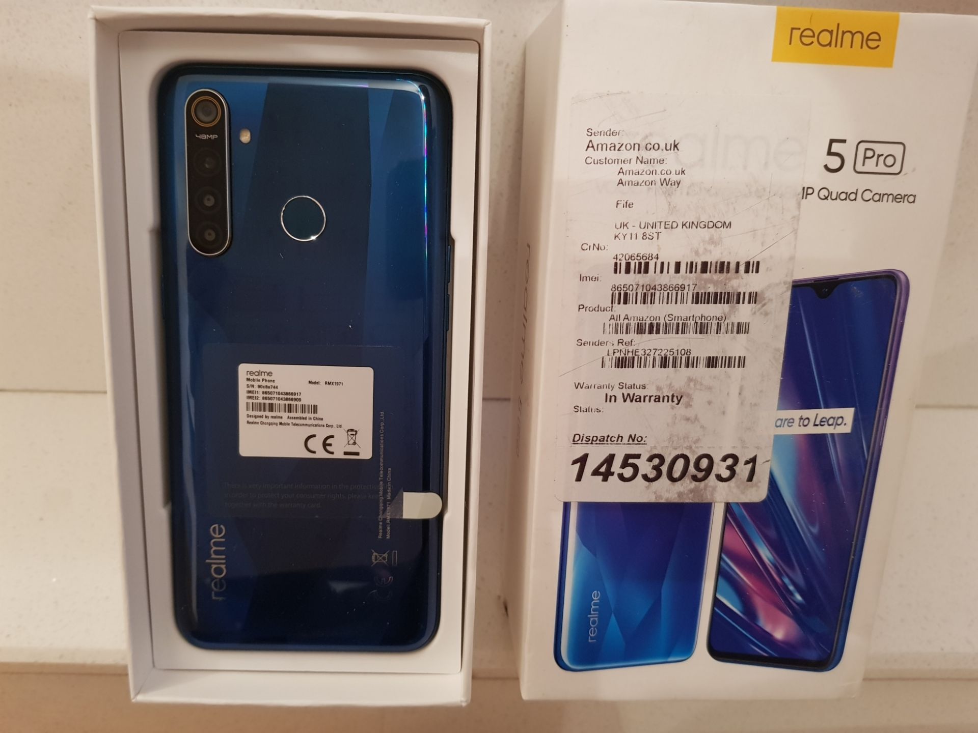 BOXED REALME 5 PRO PHONE IN BLUE (POWERS ON) RRP £209Condition ReportAppraisal Available on Request- - Image 2 of 2