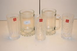 X 5 GLASSES TO INCLUDE 3 RCR CRISTSALLERIA ITALIANA & 2 TANKARDS Condition ReportAppraisal Available