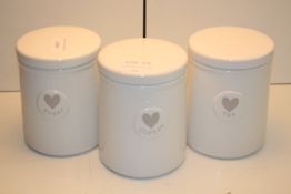 BOXED SET OF 3 STORAGE CANNISTERS RRP £8.99Condition ReportAppraisal Available on Request- All Items