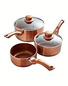 BOXED CERAMIC PAN SET IN COPPER RRP £13.99Condition ReportAppraisal Available on Request- All