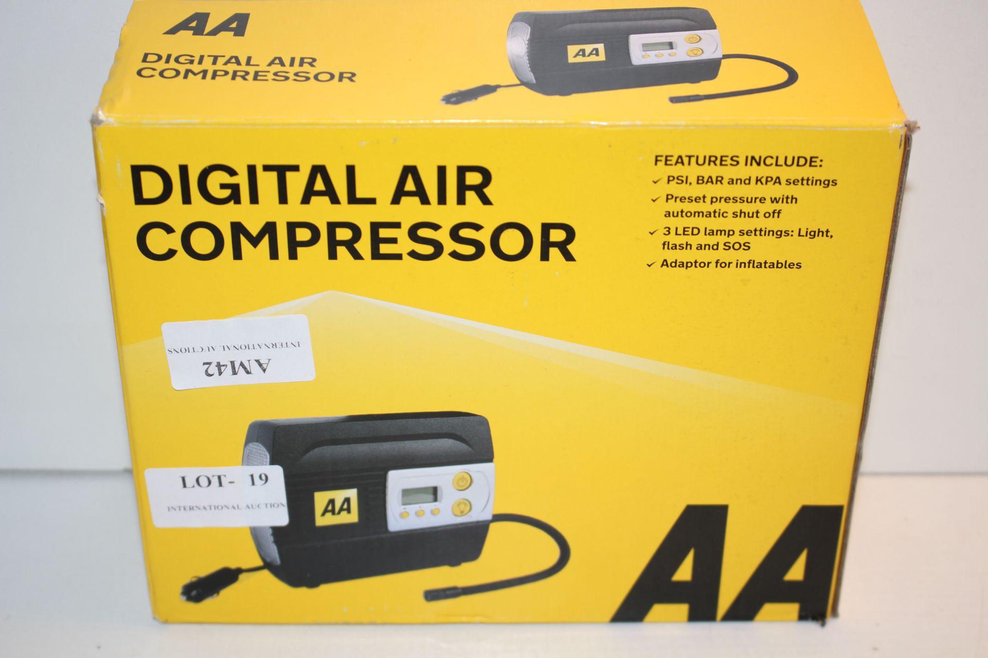 BOXED AA DIGITAL AIR COMPRESSOR RRP £29.99Condition ReportAppraisal Available on Request- All