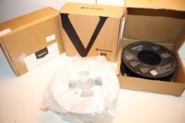 3X BOXED ASSORTED 3D PRINTING FILAMENTS BY AMAZON BASICS & VERBATIM (IMAGE DEPICTS STOCK)Condition