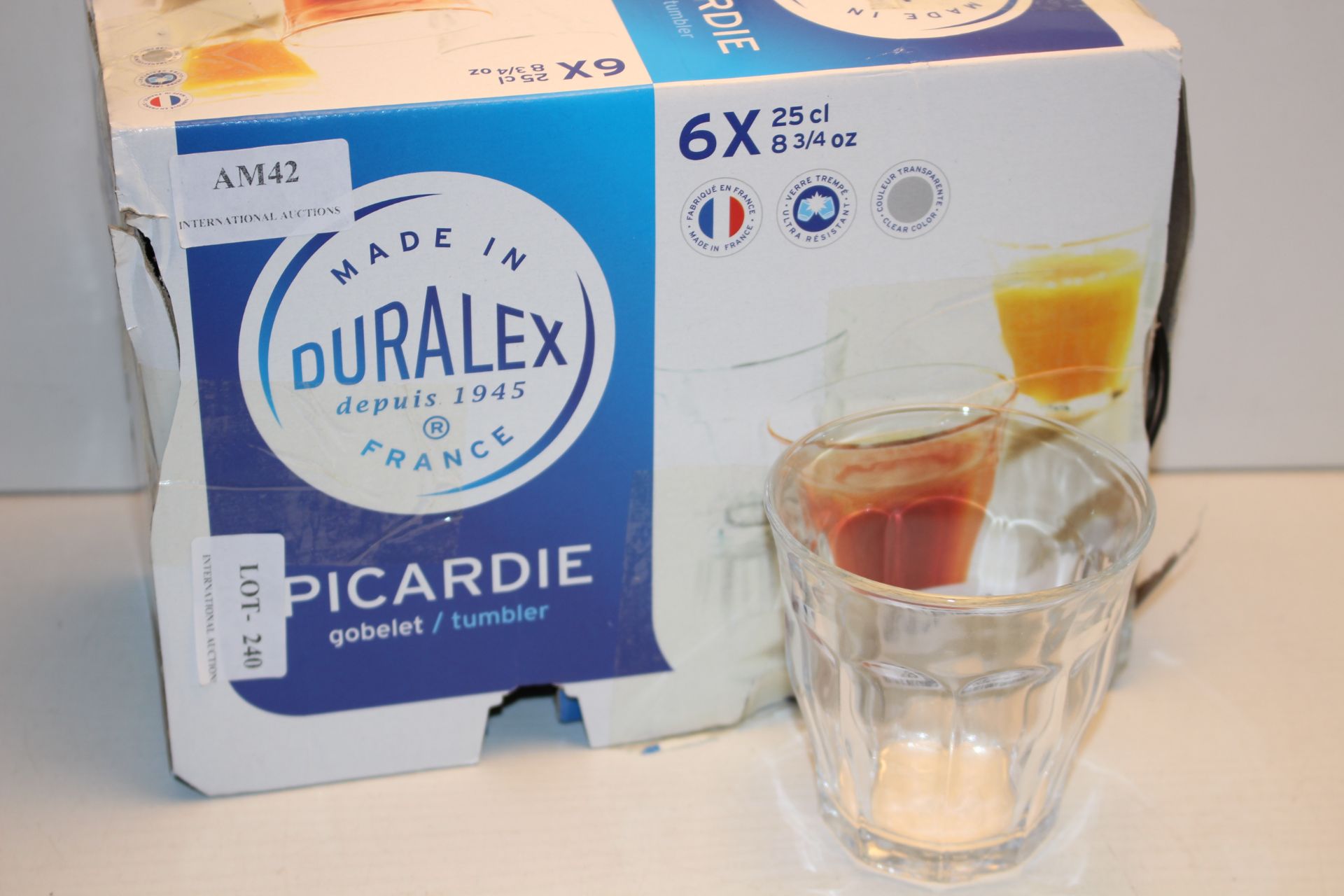 6X BOXED DURALEX PICARDE GLASSES (IMAGE DEPICTS STOCK)Condition ReportAppraisal Available on