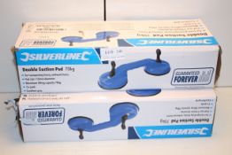 2X BOXED SILVERLINE DOUBLE SUCTION PAD 70KG COMBINED RRP £46.00Condition ReportAppraisal Available