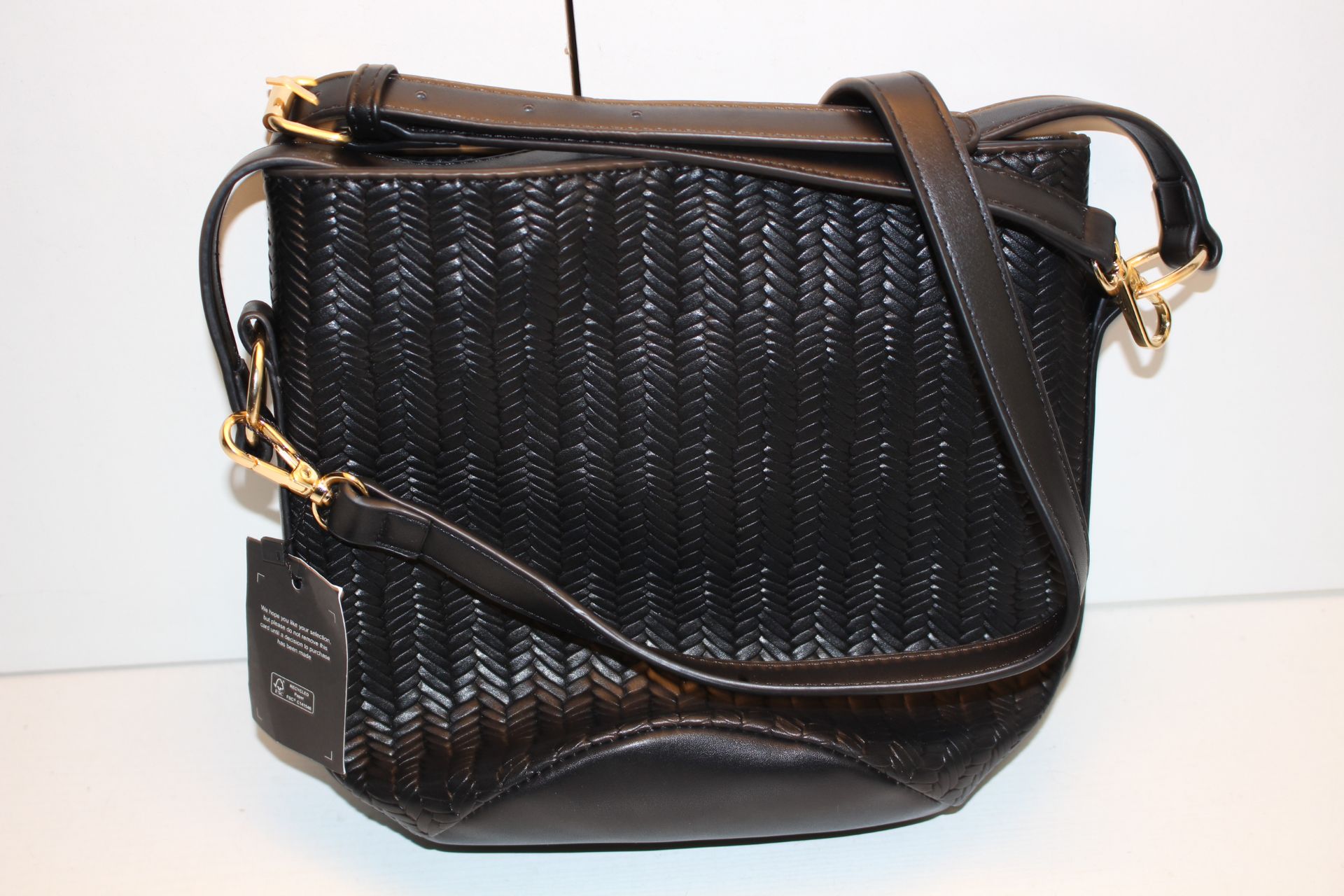 UNBOXED WITH TAGS BLACK ONE SIZE WEAVE BUCKET BAG RRP £24.99Condition ReportAppraisal Available on