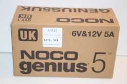 BOXED NOCO GENIUS 5 BATTERY CHARGER + MAINTAINER 6V & 12V 5A RRP £64.99Condition ReportAppraisal