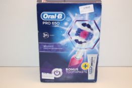 BOXED ORAL B POWERED BY BRAUN PRO 650 3D ACTION TOOTHBRUSH RRP £24.99Condition ReportAppraisal