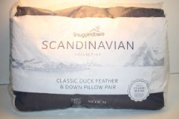 BAGGED SNUGGLEDOWN SCANDINAVIAN COLLECTION DUCK FEATHER & DOWN PILLOW PAIR RRP £35.00Condition