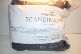 BAGGED SNUGGLEDOWN SCANDINAVIAN COLLECTION DUCK FEATHER & DOWN PILLOW PAIR RRP £35.00Condition