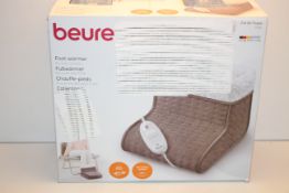 BOXED BEURER WELLBEING FOOT WARMER MODEL: FW 20 TAUPE RRP £44.99Condition ReportAppraisal