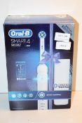 BOXED ORAL B POWERED BY BRAUN SMART 4 TOOTHBRUSH 4900 RRP £80.00Condition ReportAppraisal