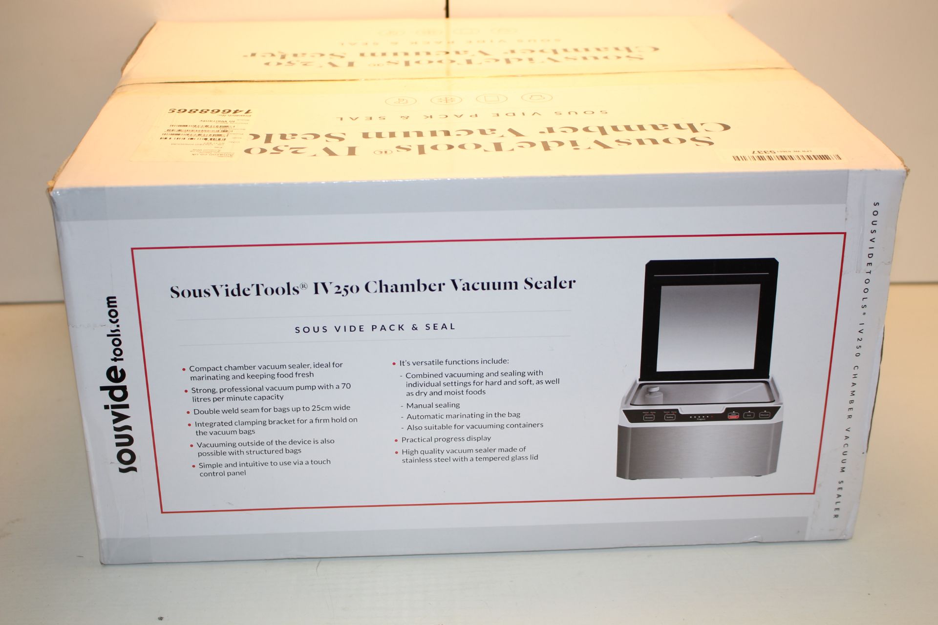 BOXED SOUS VIDA TOOLS IV250 CHAMBER VACUUM SEALER SOUS VIDA PACK & SEAL RRP £369.00Condition