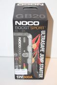 BOXED NOCO BOOST SPORT GB20 ULTRASAFE JUMP STARTER 12V 500A RRP £79.95Condition ReportAppraisal