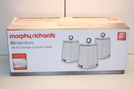 BOXED MORPHY RICHARDS DIMENSIONS SET OF 3 STORAGE CANISTERS WHITE RRP £23.49Condition