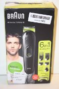 BOXED BRAUN ALL-IN-ONE TRIMMER 3 6-IN-1 STYLING KIT MGK3221 RRP £44.95Condition ReportAppraisal