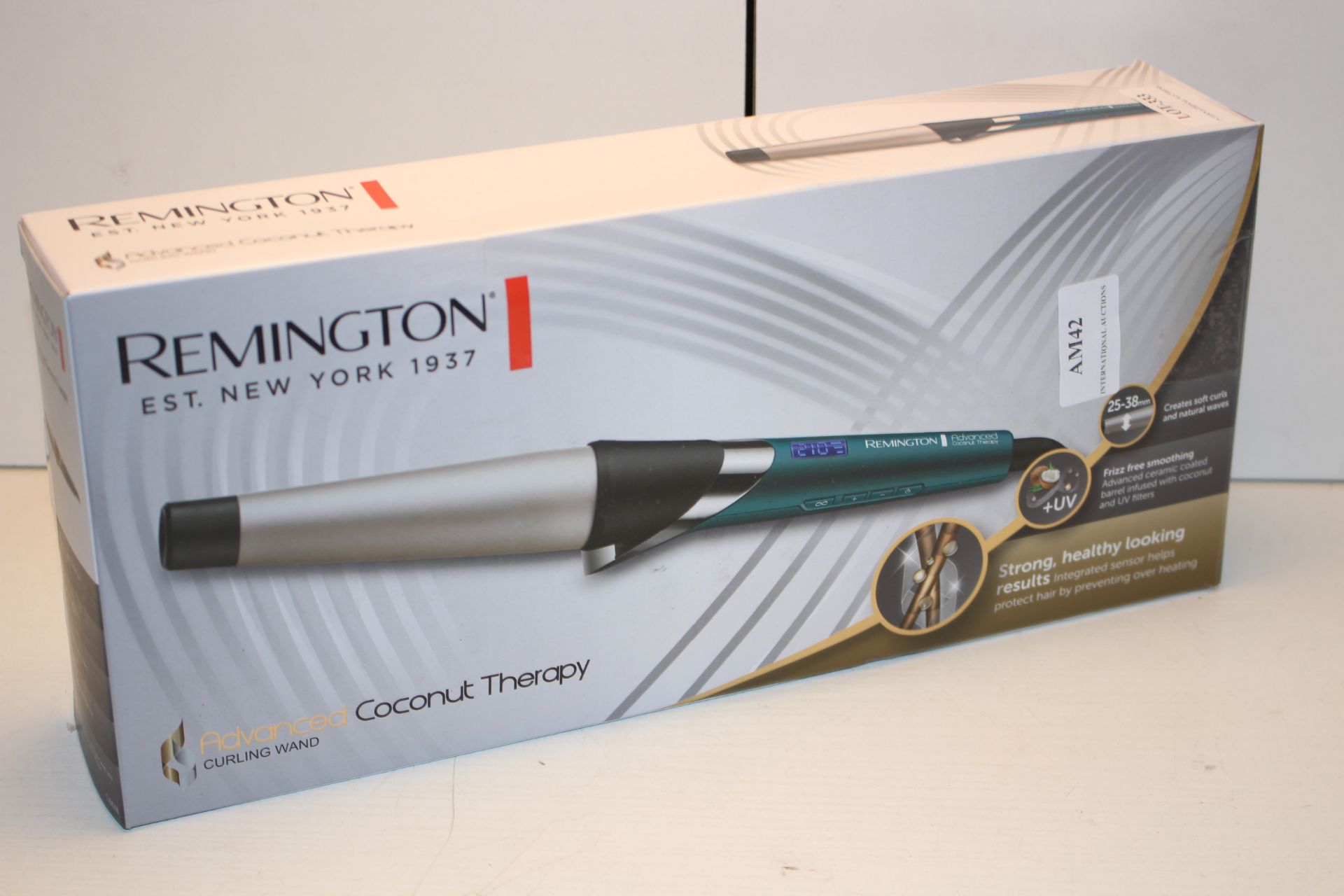 BOXED REMINGTON ADVANCED COCONUT THERAPY CURLING WANDCondition ReportAppraisal Available on Request-