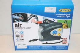 BOXED RING AIR COMPRESSOR 12V PRESET DIGITAL WITH LED LIGHT RRP £40.00Condition ReportAppraisal