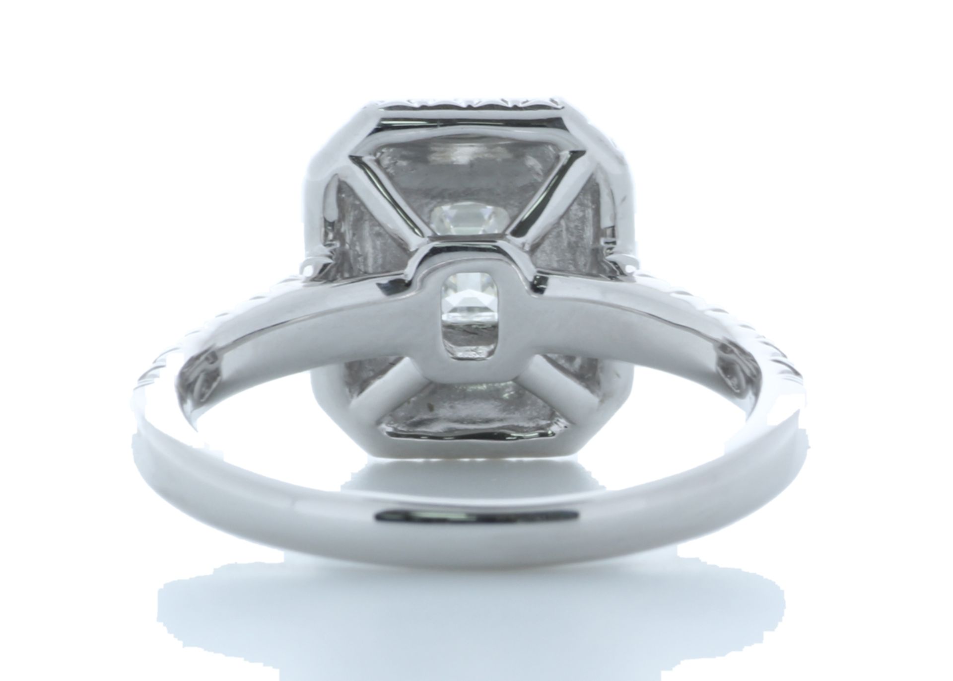 Platinum Single Stone With Halo Setting Ring 0.99 Carats - Valued by AGI £4,535.00 - Platinum Single - Image 3 of 4