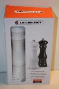 BOXED LE CREUSET SALT & PEPPER MILL SET Condition ReportAppraisal Available on Request- All Items