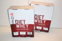2X BOXED PHD WHEY DIET SETS 14 STARTER PACKS X2Condition ReportAppraisal Available on Request- All