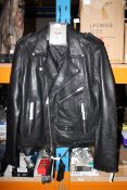 BLACK DNM NYC LEATHER COAT Condition ReportAppraisal Available on Request- All Items are Unchecked/