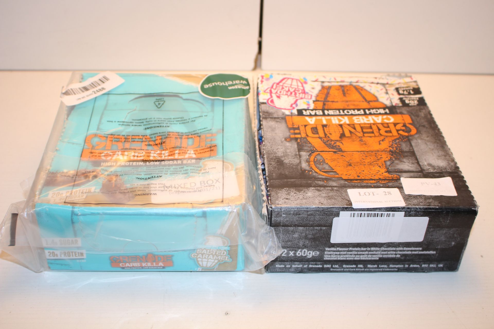 2X BOXES GRENADE CARB KILLA HIGH PROTEIN BARS (BBE 02/2021 & 05/2021)Condition ReportAppraisal