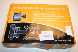 BOXED ARTICULATING ARM WALL MOUNT FOR 10"-32" TV'SCondition ReportAppraisal Available on Request-