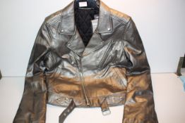 UNBOXED BLK DNM NYC LEATHER JACKET SILVER/GOLD SIZE LARGECondition ReportAppraisal Available on