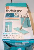 BOXED BELDRAY SPACE SAVING FLAT HEAD MOP & BUCKET SET RRP £23.49Condition ReportAppraisal