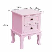 STEPHON 2 DRAWERS BEDSIDE TABLE IN PINK RRP £57.99Condition ReportAppraisal Available on Request-
