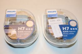 2X ASSORTED PHILIPS H7 WHITE VISION ULTRA CAR BULBS Condition ReportAppraisal Available on